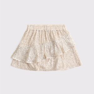 Abercrombie Kids Cream Sequin Mini Skirt, Size 9/10 NWOT